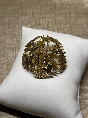 Vintage Grosse 1966 Germany Gold Tone Modernist Brooch 36mm Signed